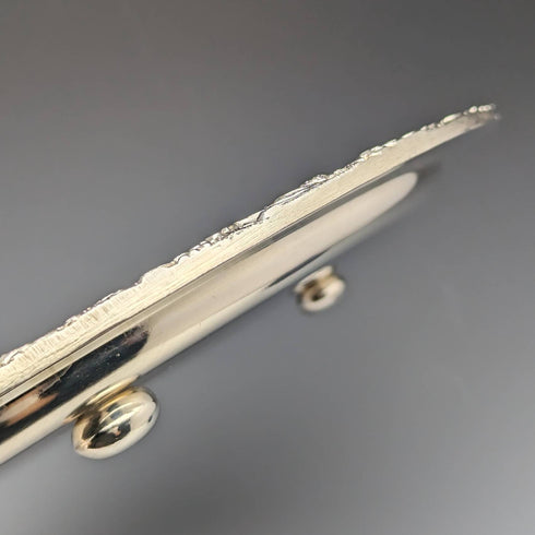 英国ヴィンテージ シルバープレート製 トレイ サルヴァ 直径28cm EHP